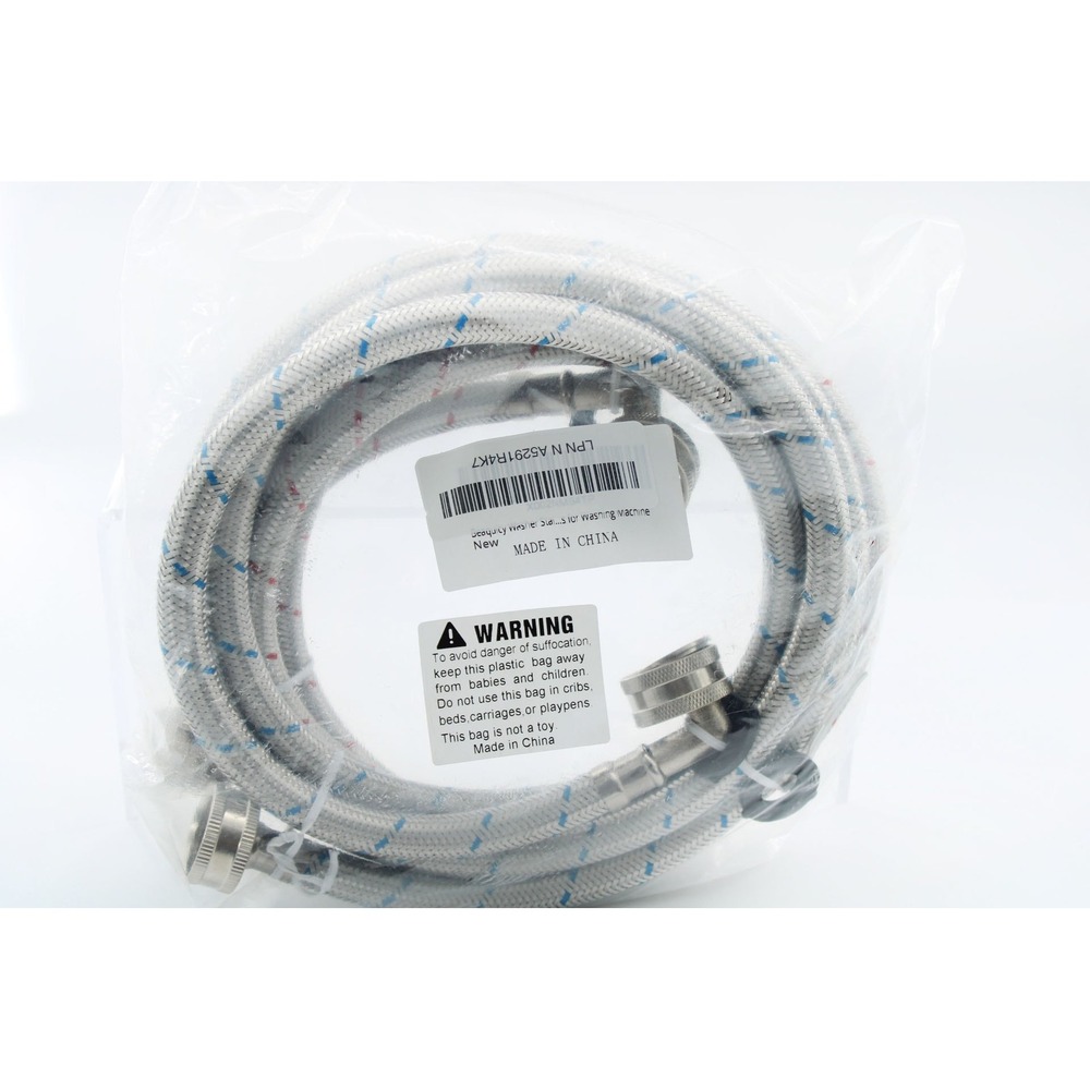 Stainless Steel Braided Washing Machine Water Supply Hoses 90 Degree Elbow
